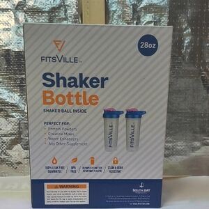 FitsVille Shaker Bottle with Ball - 28oz